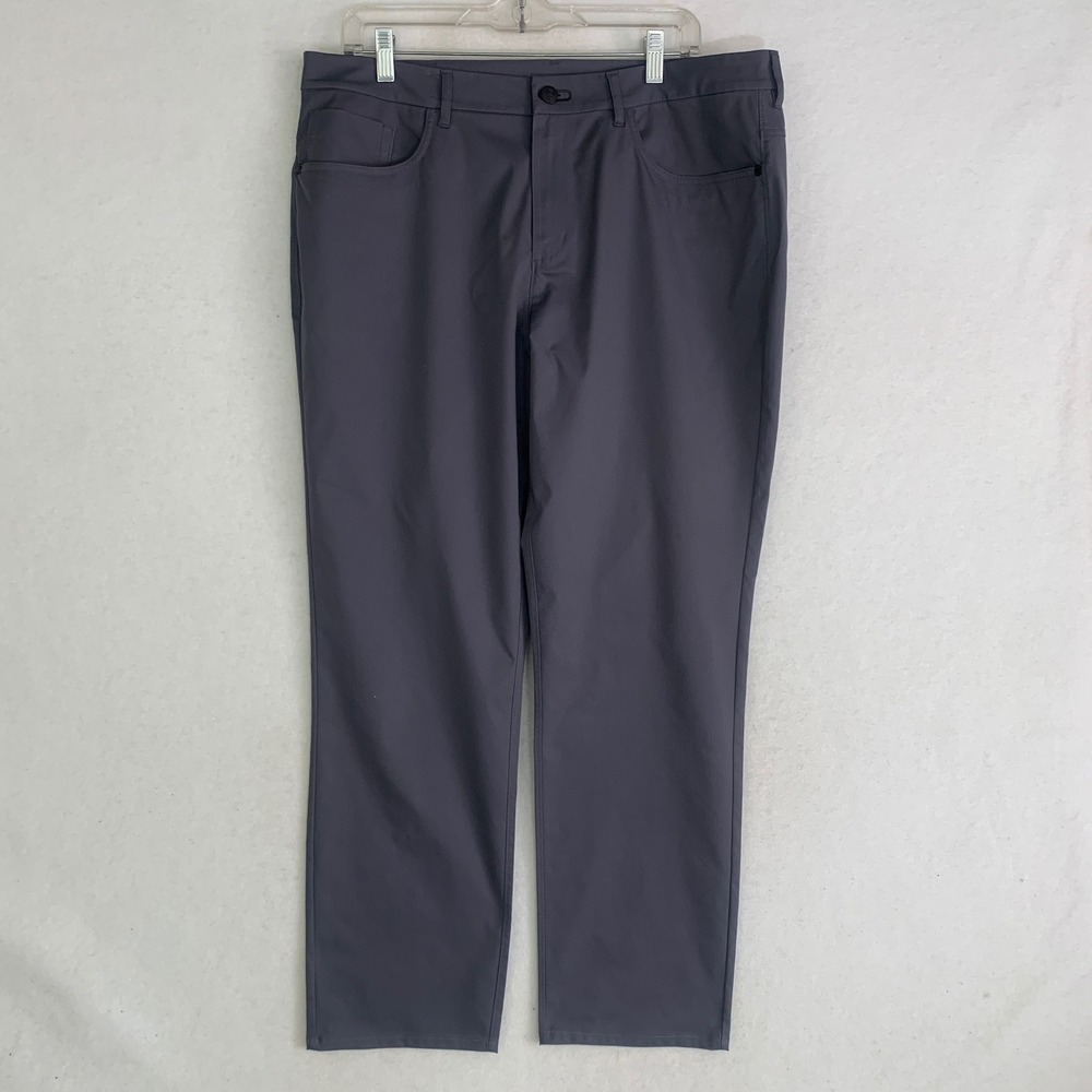 Public Rec Pants Mens 36 Gray Leg 5-Pocket Dealmaker Tech Performance Commuter